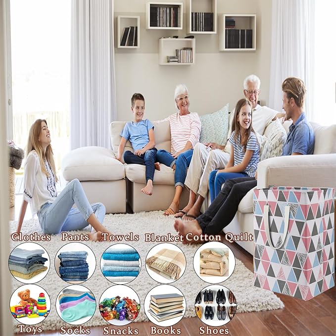 2 Pack Waterproof Laundry Hamper 150L Collapsible Laundry Basket Extended Cotton Handle Laundry Bag Large Clothes Storage Toy Organization for Bathroom Bedroom Laundryroom College Dorms