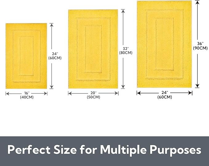 GRANNY SAYS Bathroom Rug Mat,36" x 24" Bath Mats for Bath Non-Slip, Super Soft and Water Absorbent, Microfiber Bath Rugs, Machine Wash Dry, Large Bath Rugs for Bathroom Floor, Yellow