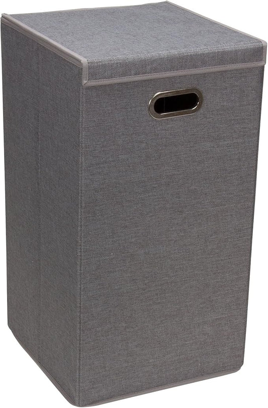 Household Essentials 5620 Collapsible Single Laundry Hamper with Magnetic Lid - Grey