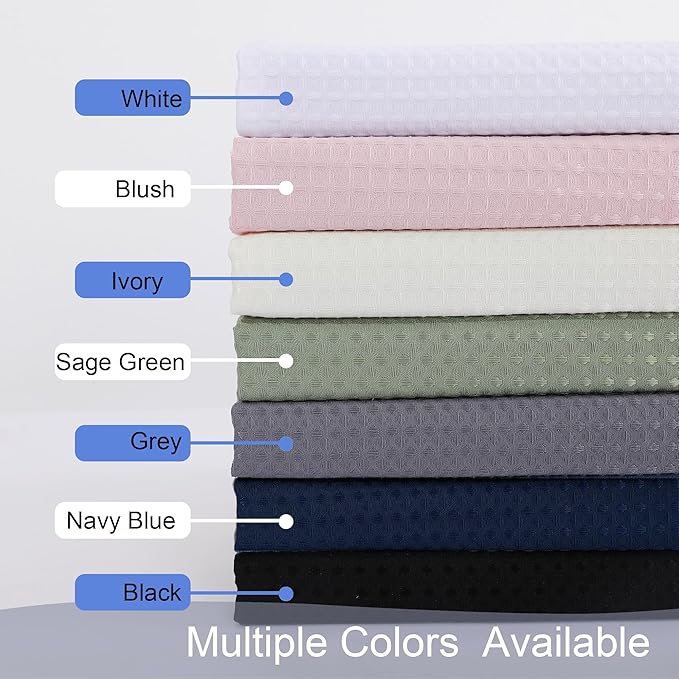 OWENIE Grey Shower Curtain, Stall Small Waffle Weave Heavy Fabric Shower Curtains for Narrow Size Bathroom, Waterproof Soft Hotel Spa Luxury Bath Curtain Set, Machine Washable, Grey, 36x72 Inch