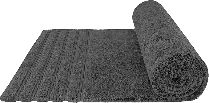 American Soft Linen 35x70 Jumbo Large Bath Towel, 600 GSM 100% Cotton Turkish Bath Sheet, Oversized Luxury Bath Towel for Bathroom Beach and Pool, Dark Gray