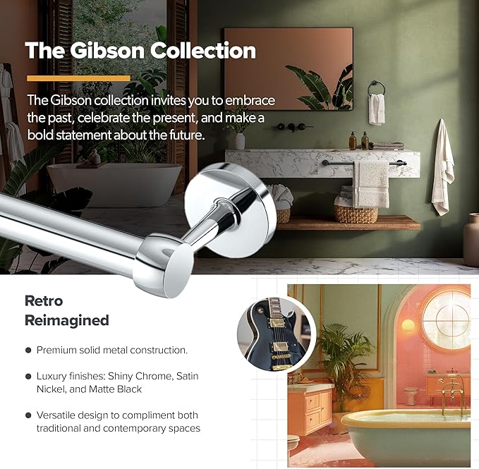 Gatco 5212MX Gibson Towel Ring | Modern Hand Towel Holder for Bathroom | Stylish Decorative Hardware, Heavy Duty Metal, EZ Ancor Mounting | Matte Black Finish