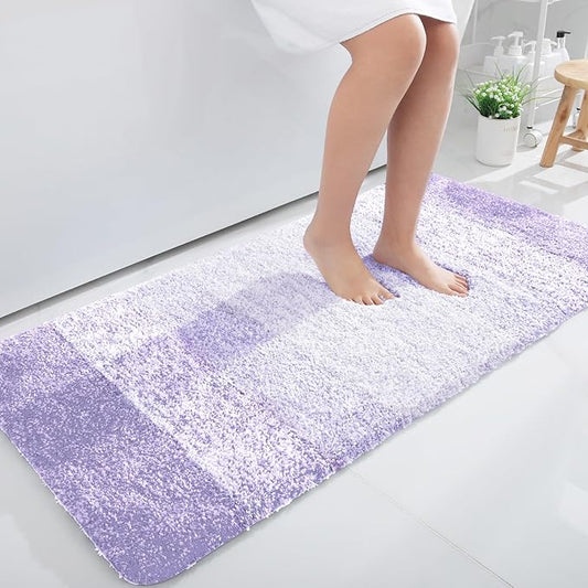 OLANLY Bathroom Rugs Mat 40x24, Extra Soft Absorbent Microfiber Bath Rug, Rubber Backing, Quick Dry, Machine Washable Bath Mats for Bathroom Floor, Tub and Shower, Home Decor Accessories, Light Purple