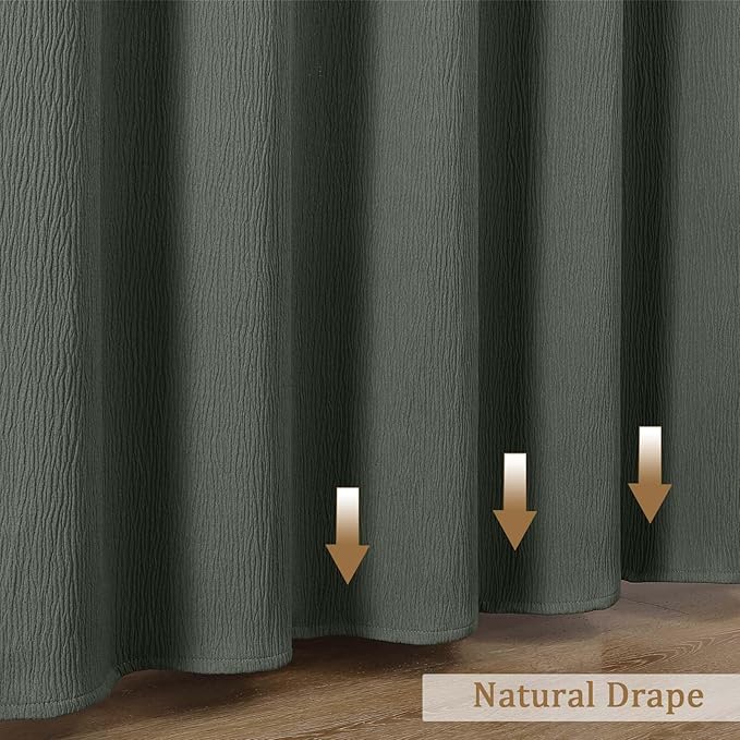 Aiyufeng 3D Textured Olive Green Shower Curtain for Bathroom, Fabric Shower Curtain Soft Cloth & Hotel Spa Quality, Luxury Boho Bathroom Curtains, Machine Washable, Olive Green, 72x72 Inches