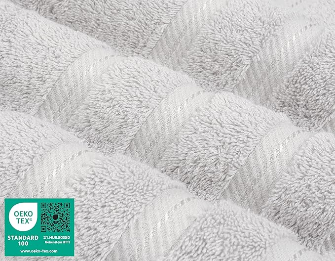 American Soft Linen Luxury Hand Towels for Bathroom, 600 GSM Heawy Weight 16x28 Size 100% Cotton Turkish 4 Piece Hand Face Towel Set, Silver Grey Hand Towels