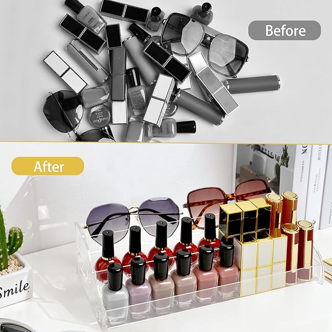 Nimiah 6-Layer Nail Polish Storage - Clear Acrylic Vanity Display Rack Nail Polish Holder Organizer Holds up to 72 Bottles Essential Oils Ink Stand