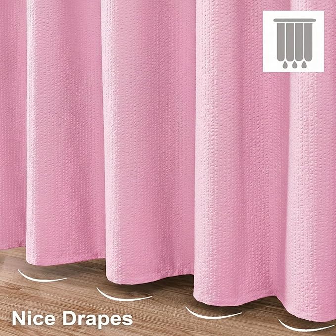OVZME Small Stall Shower Curtain - Embossed Textured Bathroom Curtain, 36 x 72 Shower Curtain for RV Camper, Machine Washable Water Resistance, Hot Pink