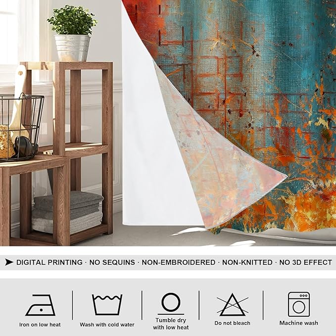 Shrahala Abstract Grunge Color No Hooks Shower Curtain with Snap in Liner Set, Solid Colored Pink Bathroom Décor Polyester Fiber Waterproof for Stall Bathtubs 54 X 80 in
