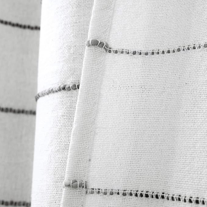 Lush Decor Ombre Stripe Yarn Dyed Cotton Shower Curtain, 72" W x 72" L, Gray & Multi - Fabric Shower Curtains - Striped Bathroom Curtain - Farmhouse & Coastal Decor