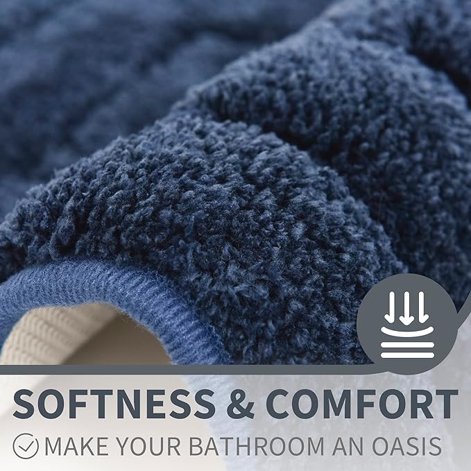 GRANNY SAYS Navy Bathroom Rugs, Bath Mats for Bathroom Non-Slip, Super Soft and Water Absorbent, Microfiber Bath Rugs Washable, Large Bath Rugs for Bath Floor, Tub and Shower, 36" x 24"