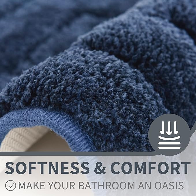 GRANNY SAYS Navy Bathroom Rugs, Bath Mats for Bathroom Non-Slip, Super Soft and Water Absorbent, Extra Large Bath Rugs Washable, Microfiber Bath Rugs for Bath Floor, Tub and Shower, 59" x 24"