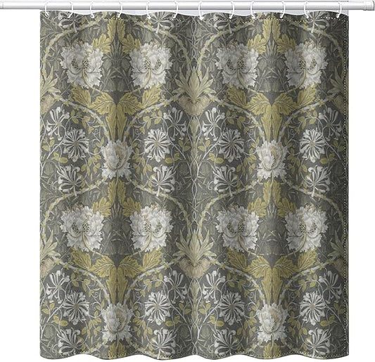 Retro Flower Shower Curtains William Morris Vintage Country Boho Flower Art Print Shower Curtains 72""×84"" Inch, Style-4