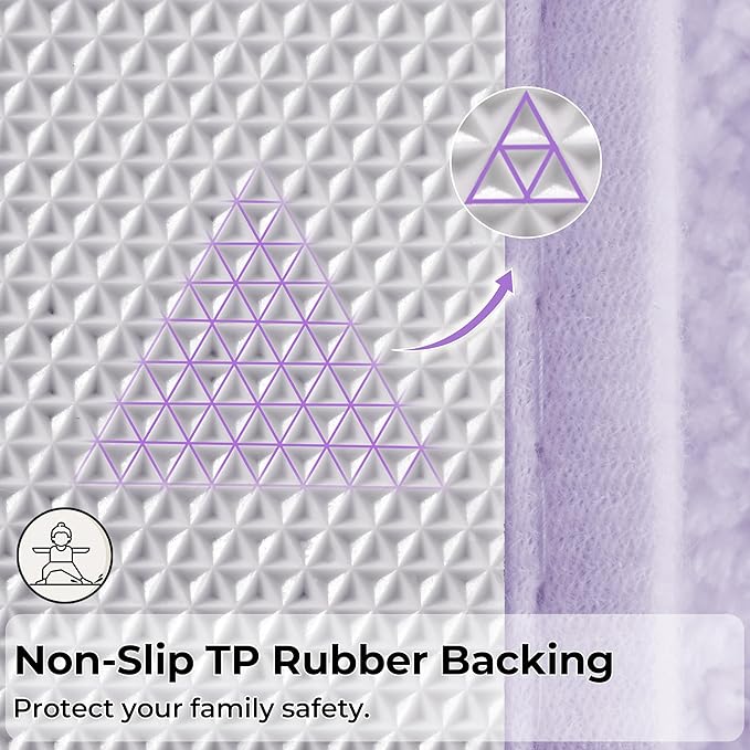 GRANNY SAYS Bathroom Rugs and Mats, 16" x 24" Non-Slip Bath Mat for Bathroom, Super Soft Absorbent Microfiber Bath Rug, Machine Washable and Dry, Small Lavender Rug for Shower, Tub and Bath Floor