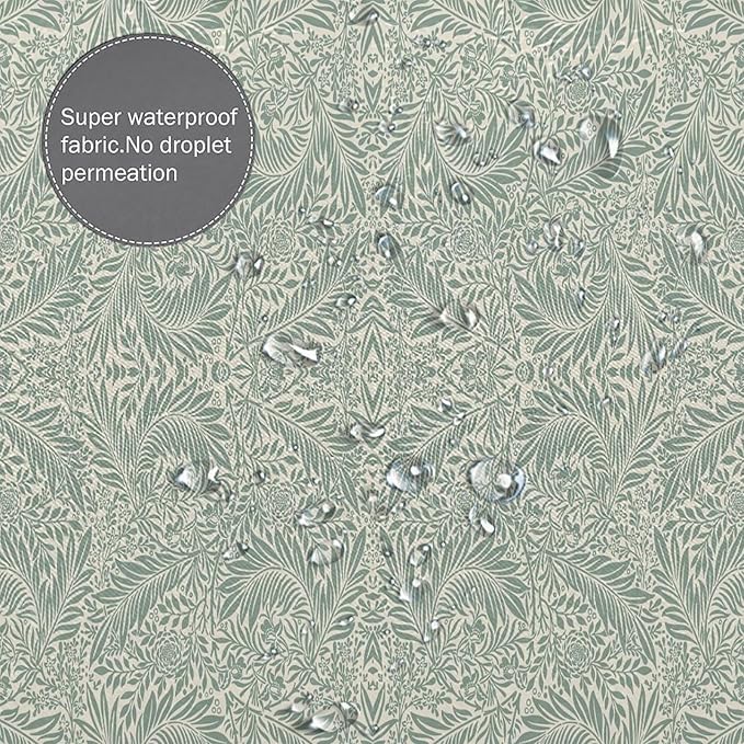 Vintage Botanical Shower Curtain William Morris Designs Green Jungle Fruit Print Shower Curtain Set Polyester Interior Waterproof Shower Curtain with 12 Hooks 66x72 Inches(168x183cm)