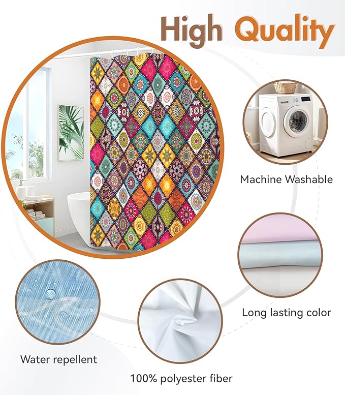 MAMUSE Shower Curtain for Bathroom - Cute Aesthetic Decorative Modern Girly Unique Girls Design Pretty Women Waterproof Fabric Cloth Cortinas de Baño Bathtub 72 x 72 Inch, Art