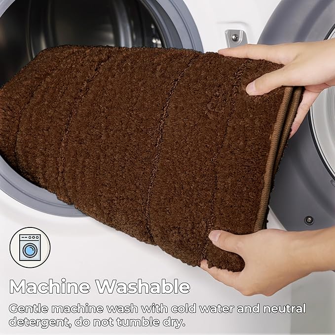 GRANNY SAYS Bathroom Rugs Non Slip 36" x 24", Bath Mats for Bathroom, Super Soft and Water Absorbent, Microfiber Washable Bath Rugs for Bath Floor, Tub and Shower, Brown