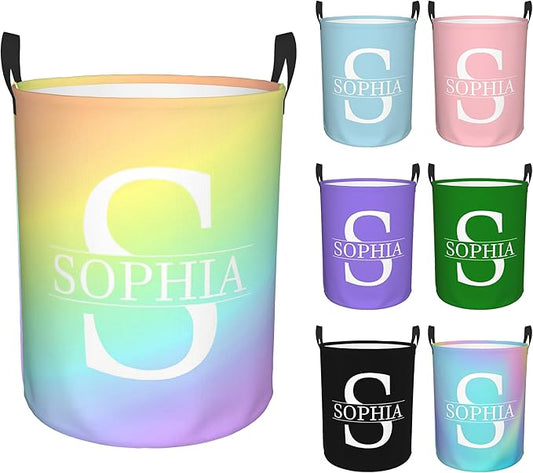 Custom Name Laundry Hamper, Personalized Laundry Baskets with Name for Women Men, Customized Collapsible Dirty Clothes Hamper Easy Storage Gifts for Bedroom Bathroom Living Room