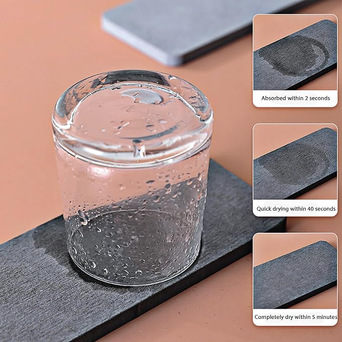 NiuYichee Set of 4 Water Absorbent Diatomite Coasters, Diatomaceous Earth Kitchen Soap Dish, Bathroom Trays, Water Absorbing Stone Used for Hand Soaps & Plants & Toiletries in The Modern Home