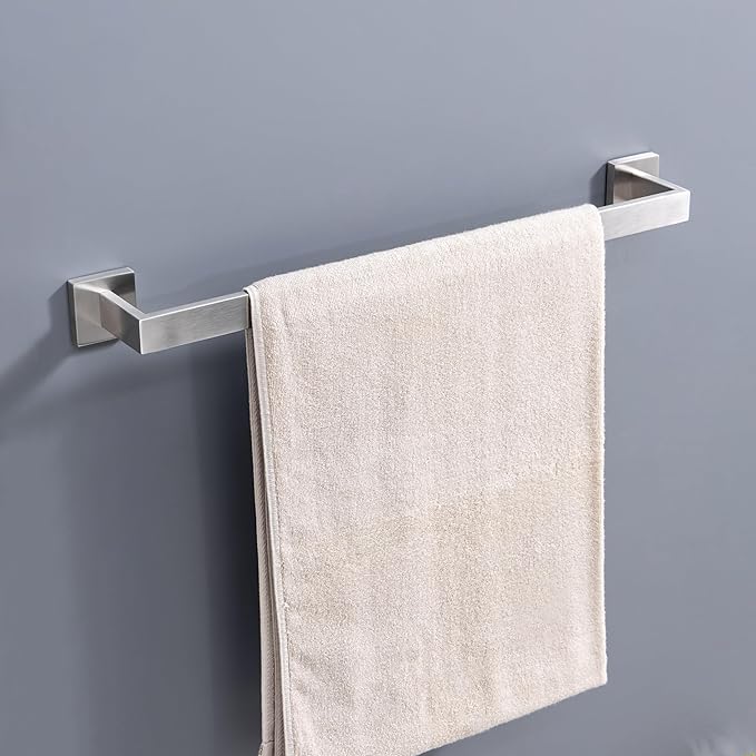 10-Piece Brushed Nickel Bathroom Hardware Set SUS304 Stainless Steel, 2×23.6" Towel Bars, 2 Towel Rings, 2 Toilet Paper Holders & 4 Towel Hooks Wall Mounted Bathroom Accessories Set