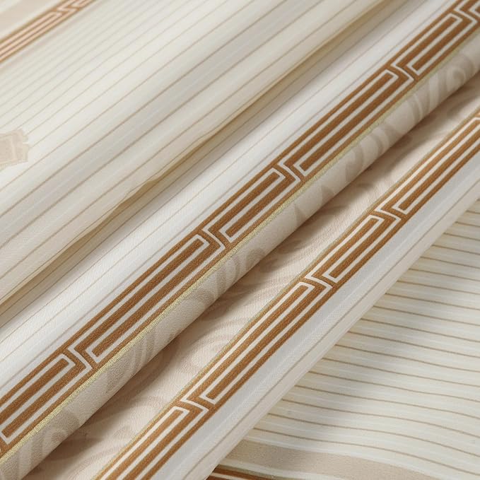 Seville Vintage Yellow Pinted Tan Grommet Window Curtain Pair,Farmhouse 2 Panels Set,Each 42" W x 63" L and Total 84" Wide and 63" Long