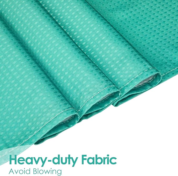 MitoVilla Teal Blue Ombre Waffle Small Stall Shower Curtain 36 x 72, Half Size Fabric Narrow Shower Curtains for Bathroom Decor, 36 inch Weighted Shower Curtain Set with Plastic Hooks
