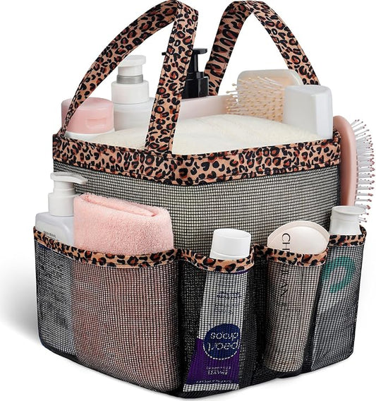 Attmu Mesh Shower Caddy Portable for College Dorm Room Essentials with 8 Pockets, Hanging Shower Caddy Dorm Basket, Quick Dry Shower Bag for Bathroom
