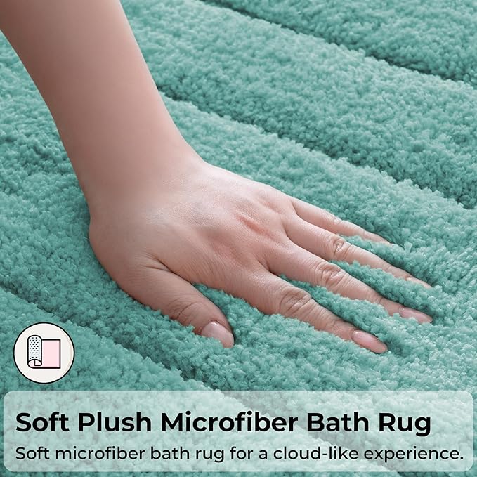 GRANNY SAYS Bathroom Rugs Non Slip, 24" x 36", Bath Rugs for Bathroom Washable, Bath Mats for Floor, Microfiber Bath Mat for Tub, Absorbent Bath Rugs for Shower Room, Sage Green