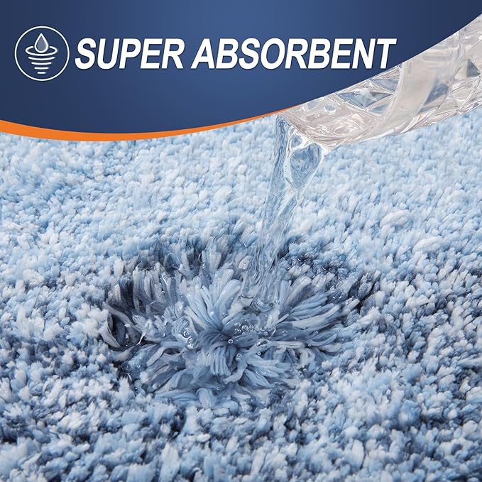 OLANLY Bathroom Runner Rugs 59x17, Extra Soft Absorbent Microfiber Bath Rugs, Rubber Backing, Quick Dry, Machine Washable Bath Mats for Bathroom Floor, Tub and Shower, Home Decor Accessories, Blue