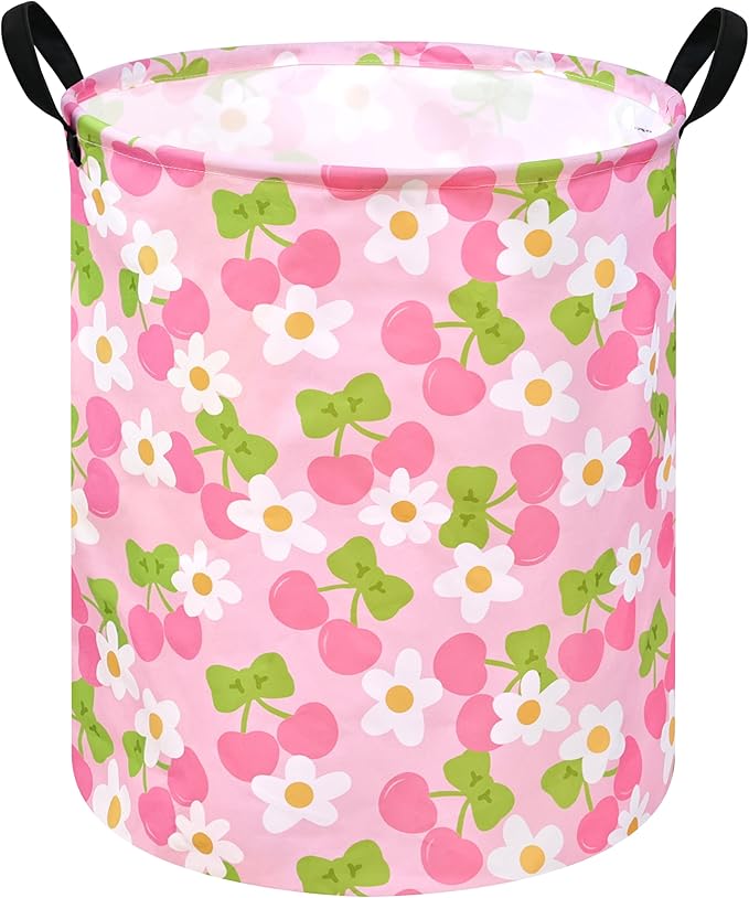 KUNRO Round Laundry Gift Basket Storage Hamper Clothes Storage Basket Organizer Bin with Handles for Nursery Room