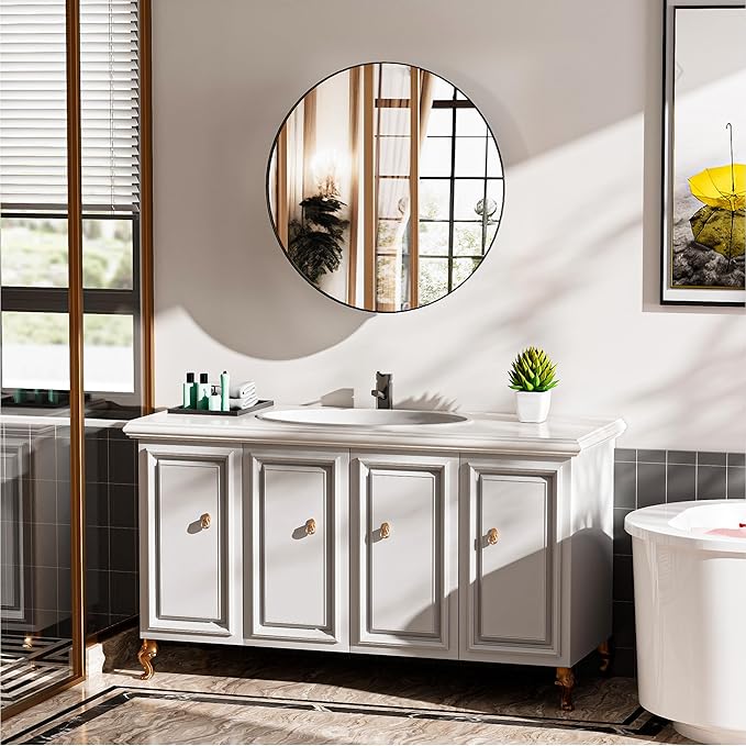 Round Bathroom Medicine Cabinet with Mirror,Wall Mounted Vanity Mirror with Adjustable Shelves Metal Storage Cabinet for Bathroom Bedroom (No Assembly Required) Black 20.5 * 20.5''