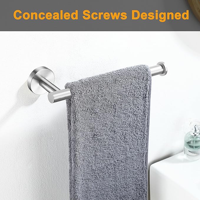 Hand Towel Holder for Bathroom, Brushed Nickel Hand Towel Bar, SUS304 Stainless Steel Hand Towel Hanger, Wall Mounted Small Hand Towel Ring, 9 Inch Round Heavy Duty Towel Rack for Bathroom, Kitchen