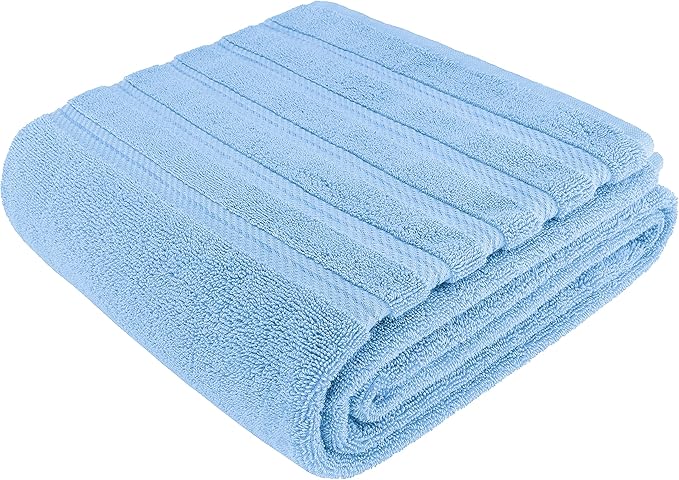 American Soft Linen 35x70 Jumbo Large Bath Towel, 600 GSM 100% Cotton Turkish Bath Sheet, Oversized Luxury Bath Towel for Bathroom Beach and Pool, Sky Blue