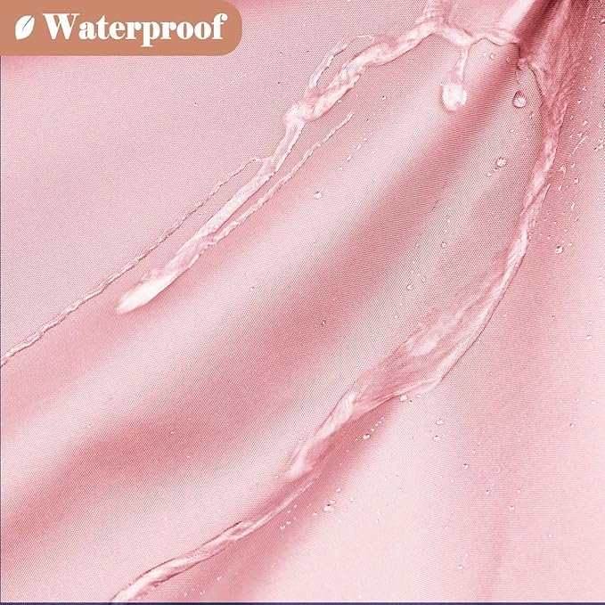 UFRIDAY Extra Long Pink Shower Curtain Liner 72x84 inches,Washable Polyester Shower Curtains for Bathroom with See Through Mesh Window and Hooks