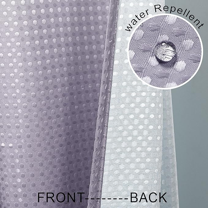 Mrs.Naturall Grey Purple Small Shower Curtain 36x72 for Bathroom Ombre White and Gray Purple Plastic Shower Curtian Liner Hooks for Stall