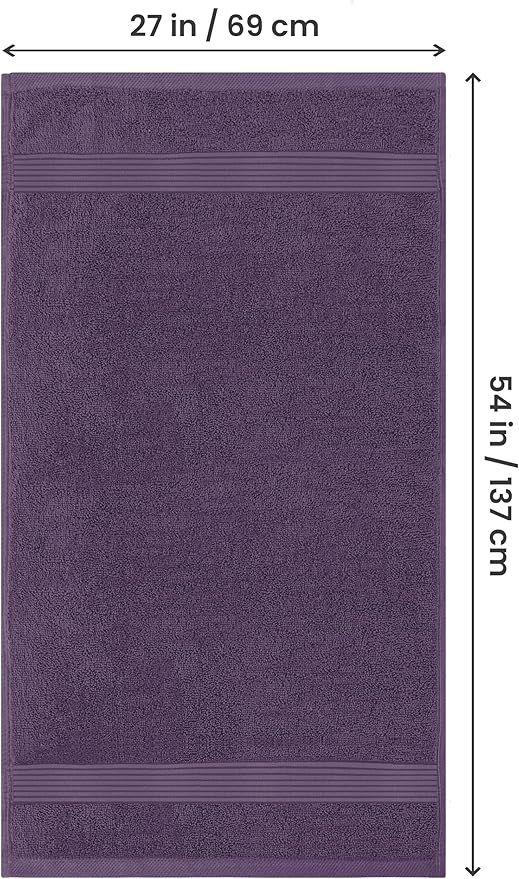 Utopia Towels Luxurious Bath Towels Set, 27 x 54 Inches 100% Ring Spun Cotton, 4 Pack Plum