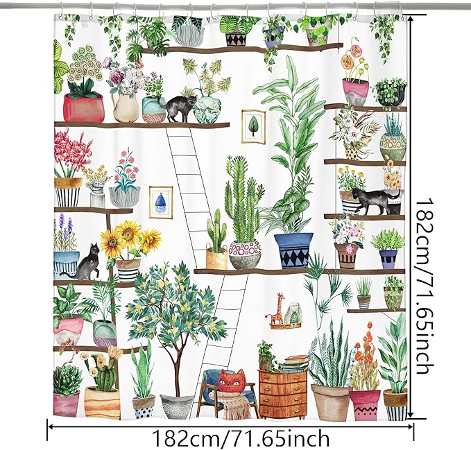 HMS Happy Memories Thicken Durable Polyester Blend Cloth Fabric Bathroom Curtain Colorful Bohemian Boho Floral Print Beautiful Bright Shower Curtain for Bathroom Decoration, 72"x72" (Season 1)