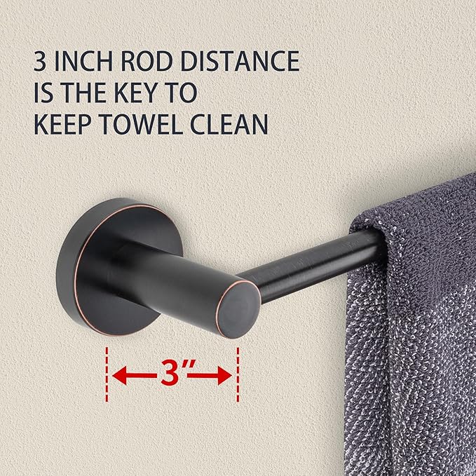 RFOUO Adjustable Towel Bar 12.3-23.1 Inch -Bath Towel Rack with SUS 304 Stainless Steel,Heavy Duty Wall Mounted Towel Bar, Towel Racks for Bathroom Kitchen Brushed Nickel