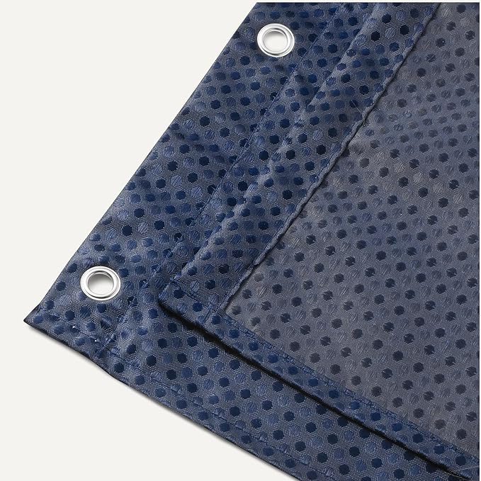 Amazon Basics Modern Style Polyester Shower Curtain, Quick-Drying, 72x72 inches, Navy Blue