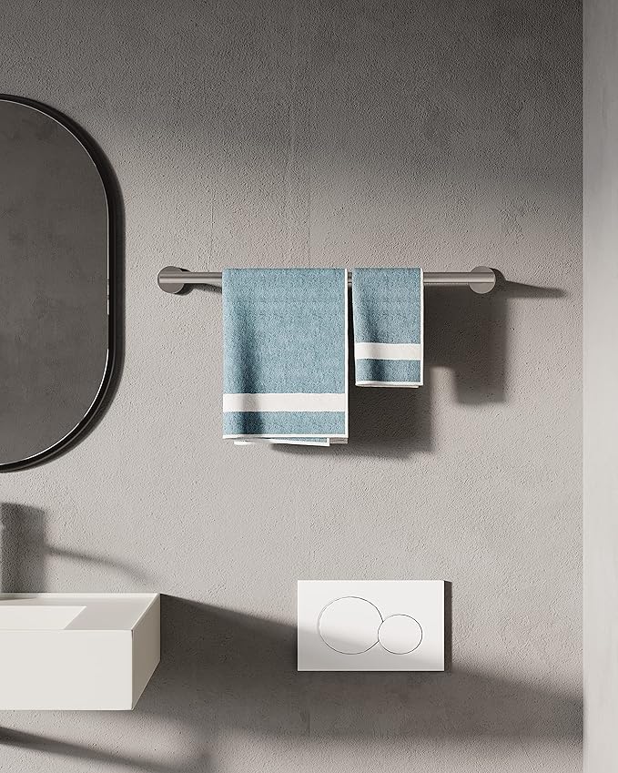 RARXTR 18 Inches Brushed Grey Towel Bar for Bathroom Kitchen Hand Towel Holder Dish Cloths Hanger SUS304 Stainless Steel RUSTPROOF Wall Mount (Brushed Grey 18-inch Center to Center)