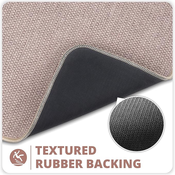 Bath Mat,Ultra Thin Bathroom Runner Rugs,Large Bath Mats for Bathroom,Quick Dry,Non-Slip,Machine Washable,Low Pile,Bath Rug,Shower Outside,Sink,Home Decor Accessories.Beige,3'x6'(36x72inch)