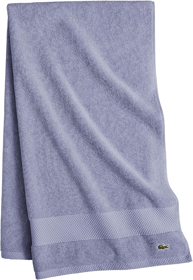 Lacoste Heritage 100% Supima Cotton Bath Towel, Light Denim, 30" x 54" – Highly Absorbent & Quick Drying, Premium Super Soft Bath Towel, Bathroom Essential, Gift for All Occasions, Machine Washable
