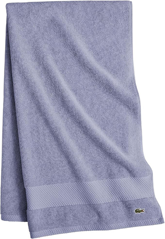 Lacoste Heritage 100% Supima Cotton Bath Towel, Light Denim, 30" x 54" – Highly Absorbent & Quick Drying, Premium Super Soft Bath Towel, Bathroom Essential, Gift for All Occasions, Machine Washable