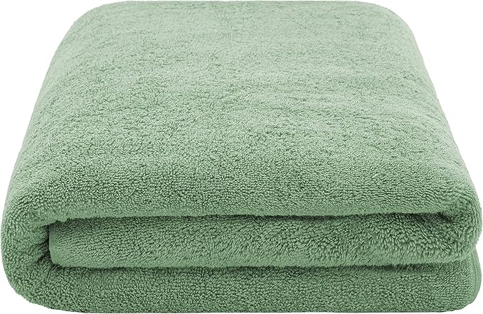 American Soft Linen 100% Cotton 600 GSM Turkish 40x80 Oversized Bath Towel Sheet, Extra Large Adult Towels for Bathroom, Sage Green
