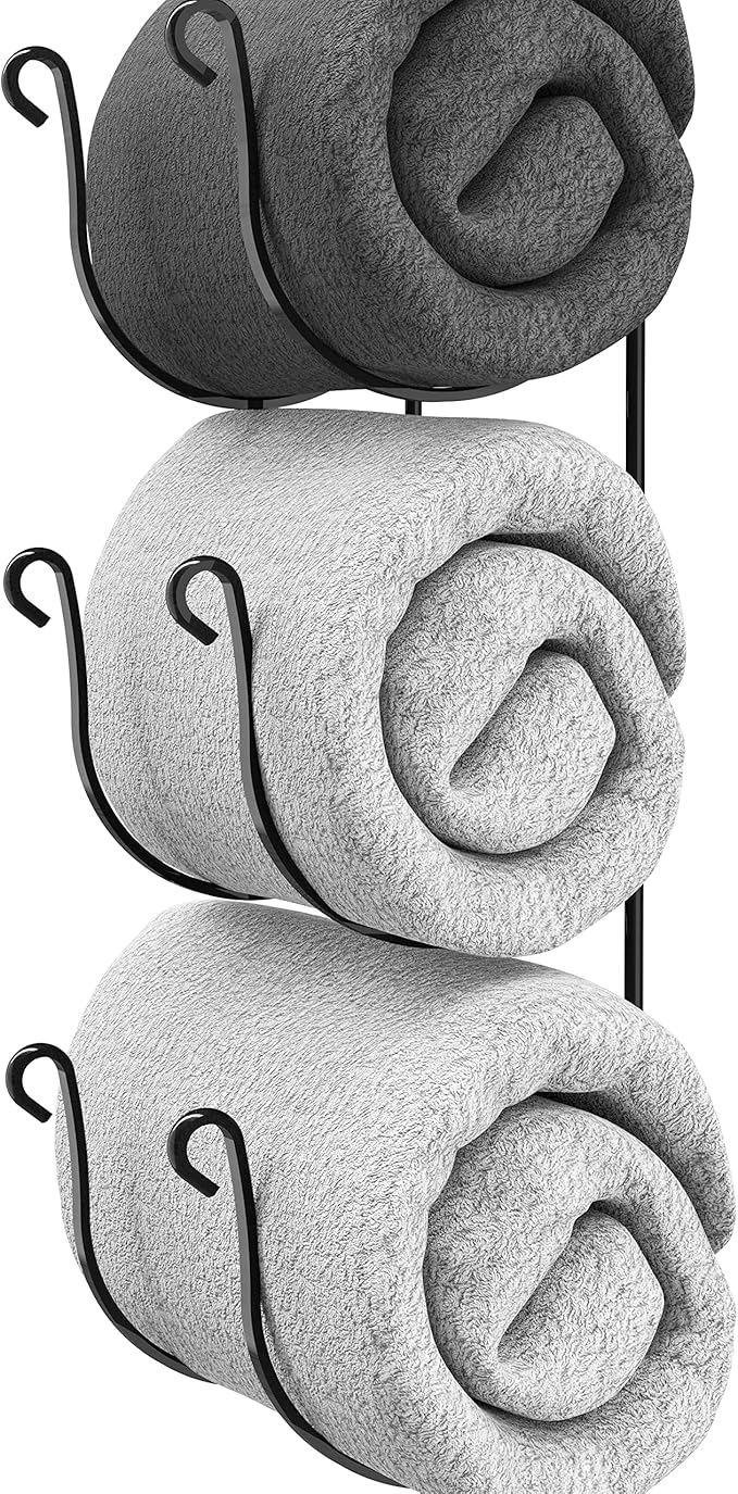 Deco Brothers 6-Tier Towel Rack, Wall Mounted Towel Holder, Bronze