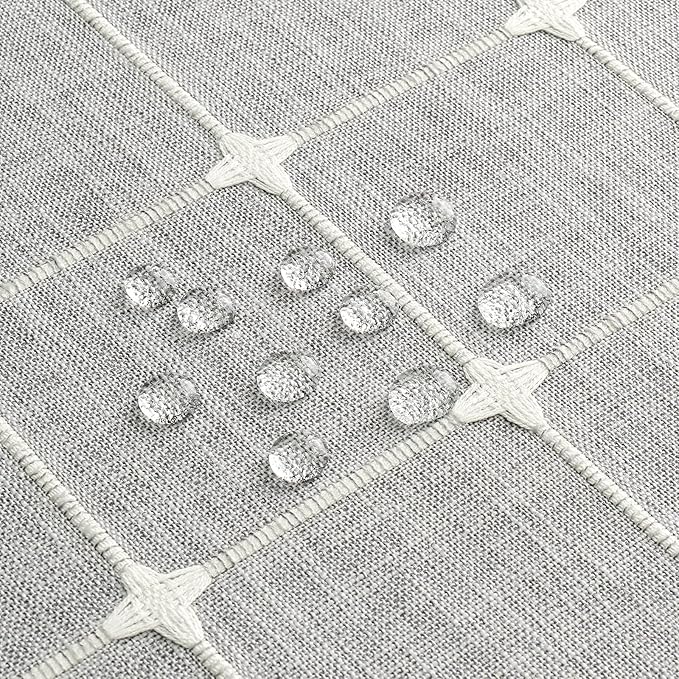 MitoVilla Grey Boho Small Stall Shower Curtain Set 36 x 72, Half Size Narrow Polyester Linen Fabric Shower Curtains for Farmhouse Bathroom Decor, Light Grey