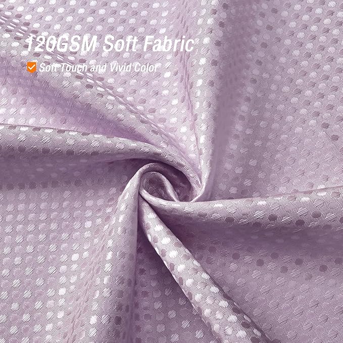 Gibelle Extra Long Shower Curtain 72 x 84, Tall Waffle Weave Textured Fabric Shower Curtain for Bathroom, Water Repellent, Machine Washable, Lavender