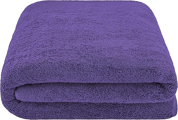 American Soft Linen 100% Cotton 600 GSM Turkish 40x80 Oversized Bath Towel Sheet, Extra Large Adult Towels for Bathroom, Purple Bath Sheet