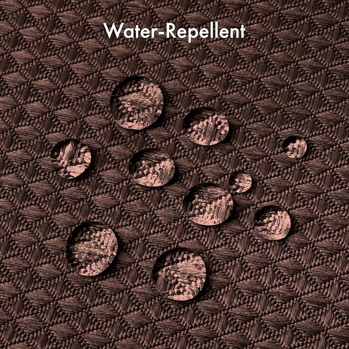 AmazerBath Brown Shower Curtain Waffle Textured, Fabric Shower Curtain Thick Heavy Duty 240GSM Hotel Quality Bathroom Shower Curtains, 72 x 72 Inches