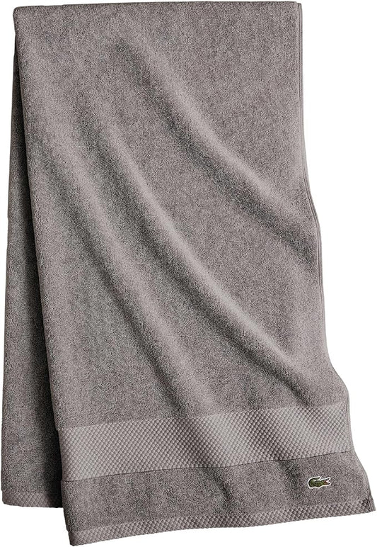 Lacoste Heritage 100% Supima Cotton Bath Sheet, Meteorite, 35" x 70" – Highly Absorbent & Quick Drying, Premium Super Soft Bath Towel, Bathroom Essential, Gift for All Occasions, Machine Washable
