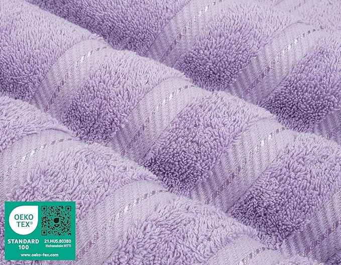 American Soft Linen Luxury Hand Towels for Bathroom, 600 GSM Heawy Weight 16x28 Size 100% Cotton Turkish 4 Piece Hand Face Towel Set, Lilac Hand Towels